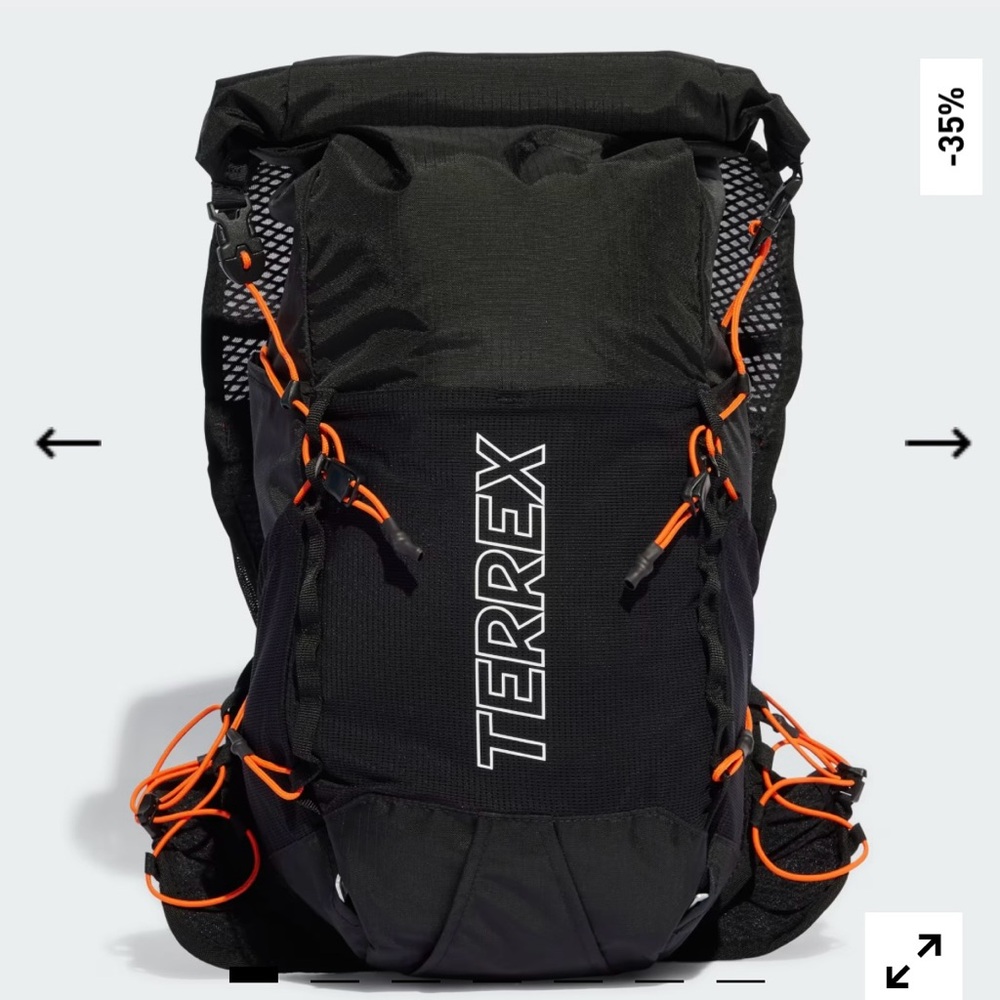 Adidas Terrex Black Backpack with Orange Accents